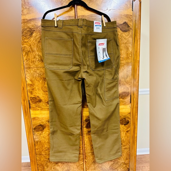 Men's COLEMAN Bonded Fleece Lined Utility Pants 38X30 Color: Tobacco NWT - Picture 2 of 6